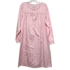 Adonna Satin Pink Nightgown S Floral Cottagecore Fairycore Soft Girl Coquette
